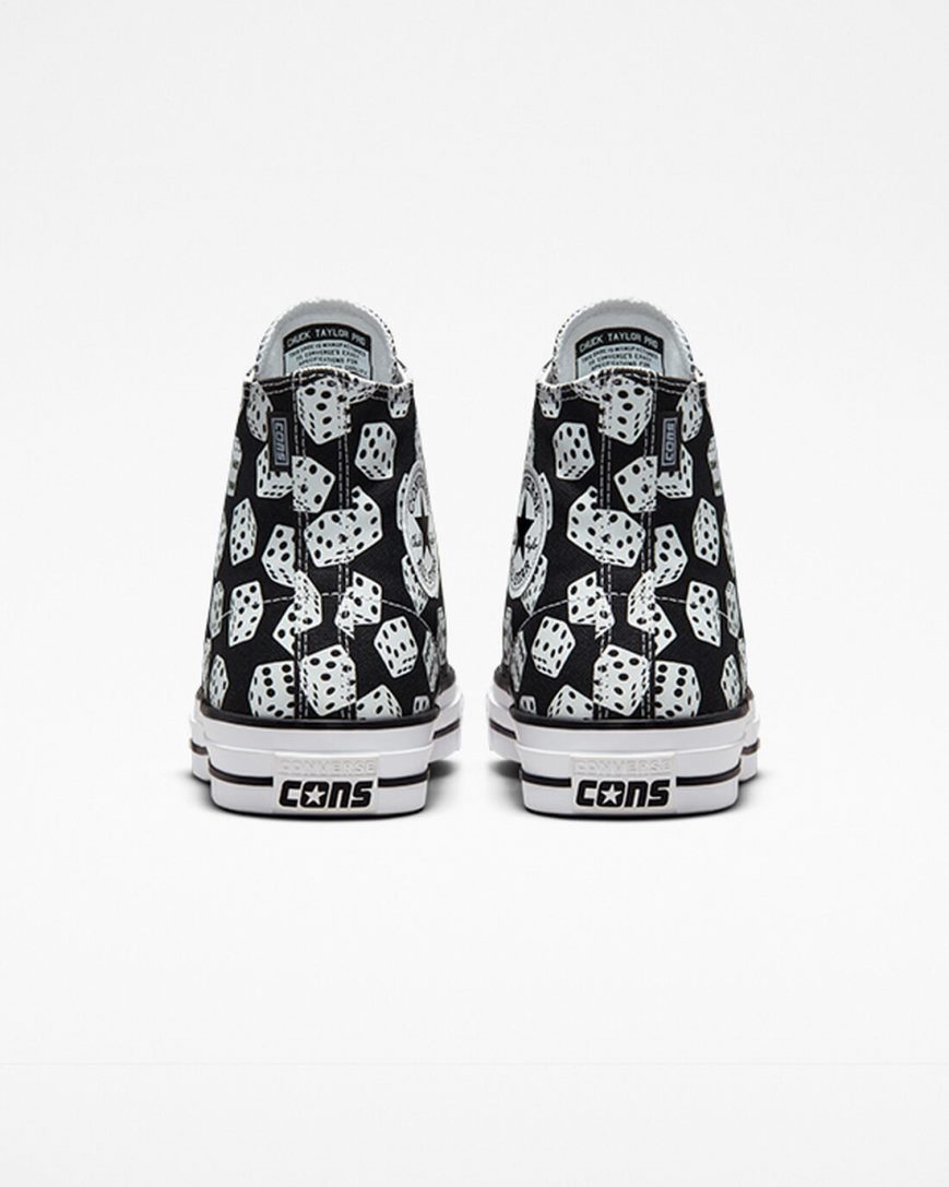 Bascheți Dama Converse Chuck Taylor All Star Pro Dice Negrii Albi | RO X0KGJ602